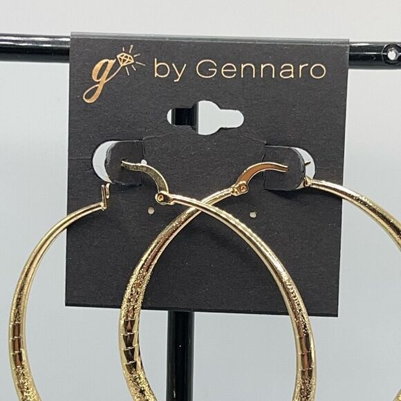 G by GennaroEtched Gold Hoops Earrings $16ea / 3 for $25 - Picture 3 of 6
